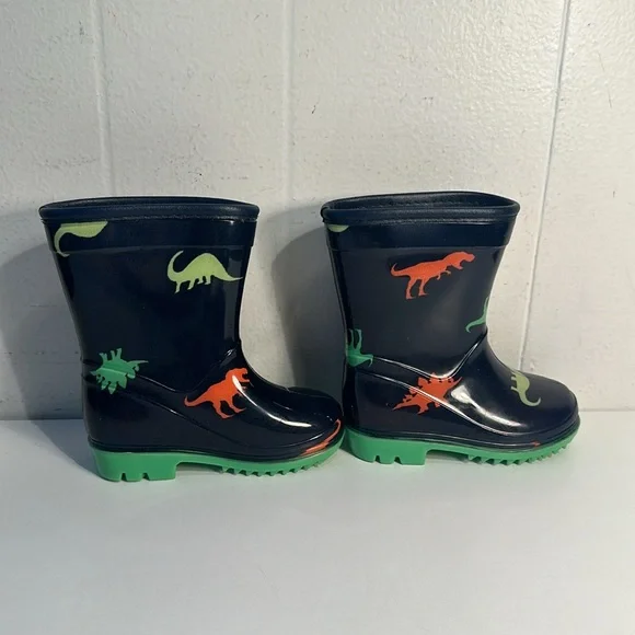 Toddler rainboots carters size 5 dinosaurs waterproof blue green orange children - Picture 2 of 10